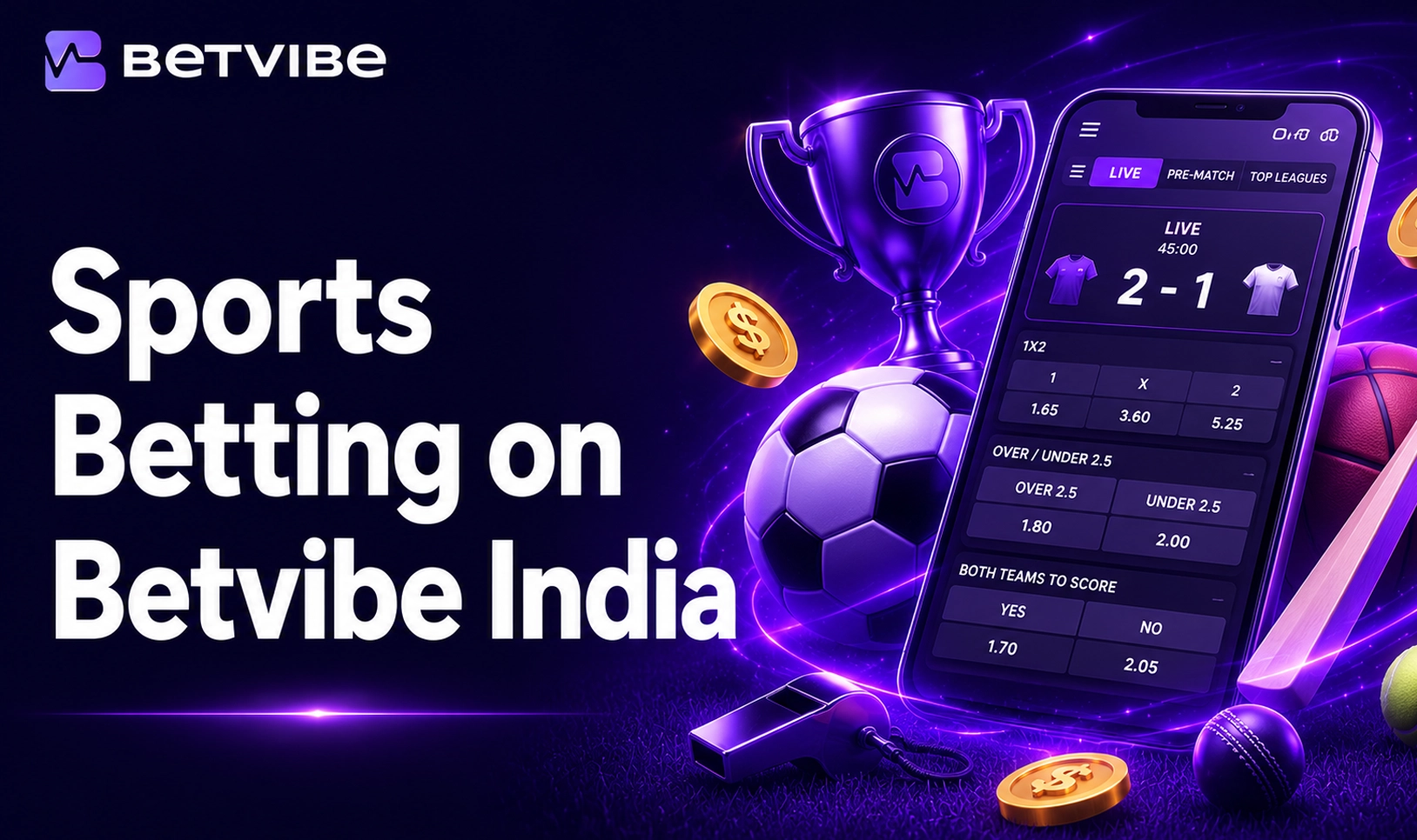 Sports betting on Betvibe India with markets odds and useful features
